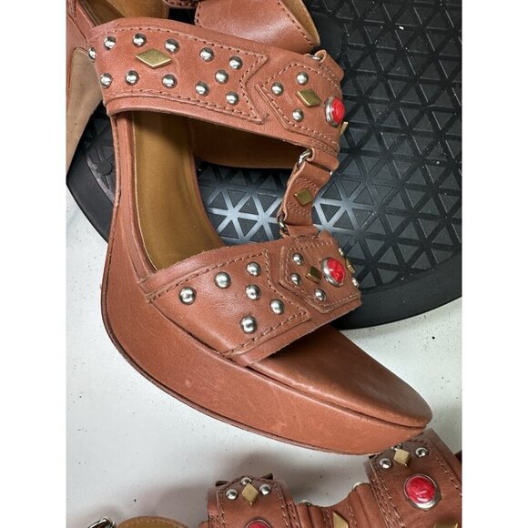 Pour La Victoire Kira Beaded Platform Heels Brown Sz 8.5 - Picture 12 of 13